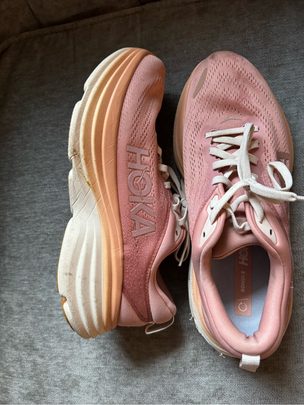 Hoka One One Women's Peach/cream Cushion Running Shoe - Picture 2 of 7